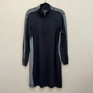 Tommy Bahama Black and Gray Long Sleeve Sweater Dress